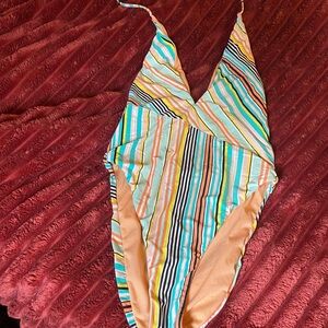 The Bikini Lab Multicolor Striped One Piece